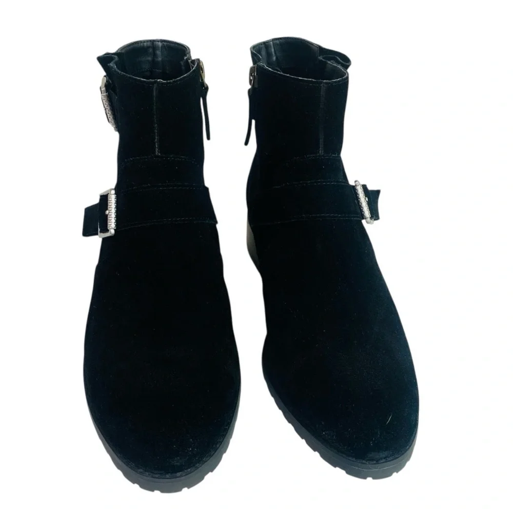 Susina Black Suede Odette Water Resistant Ankle Boots Size 8